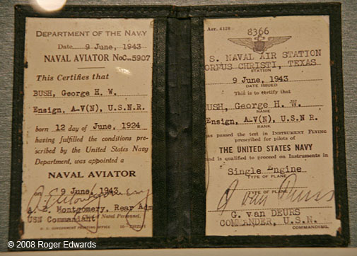 Naval Aviator's card