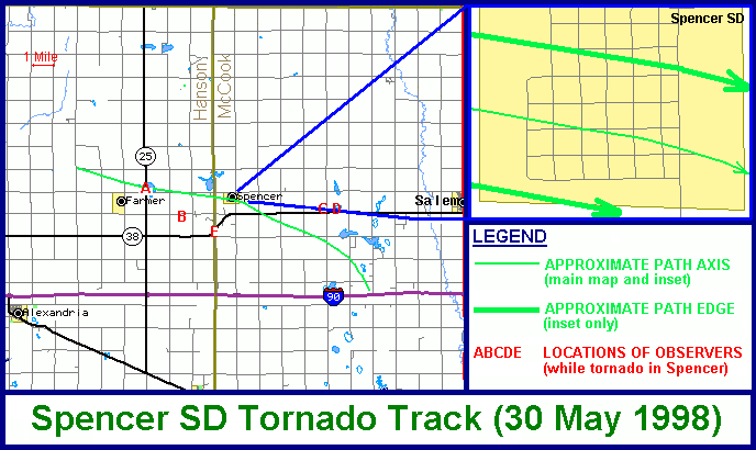 Spencer tornado path
